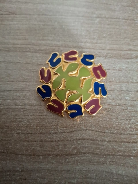 Broche Vintage Dorée Signée Jacques Esterel - Bijou Ancien, Occasion En Bon état
