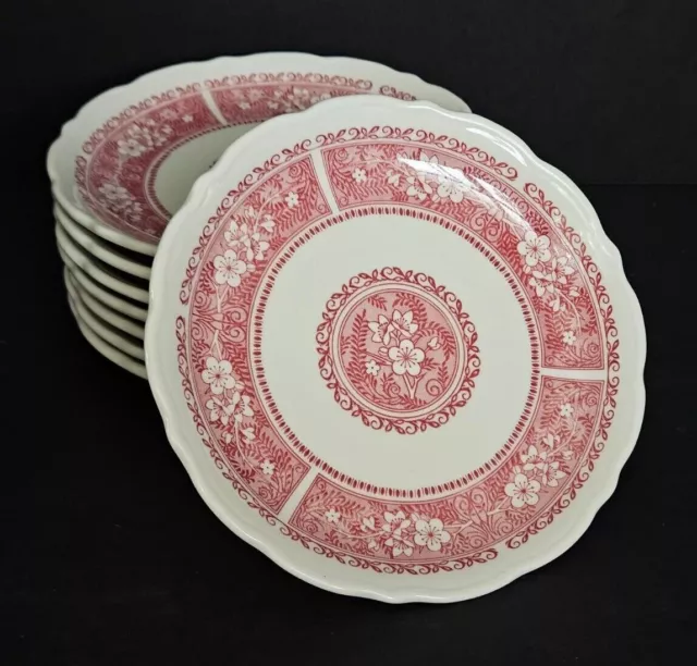 Set Of FOUR  SYRACUSE CHINA 7½" Strawberry Hill SALAD Plates Restaurant ware