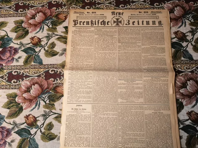 1893 Kreuzzeitung Preußen Neue Preußische Zeitung... 12 Ausgaben...p001 Konvolut