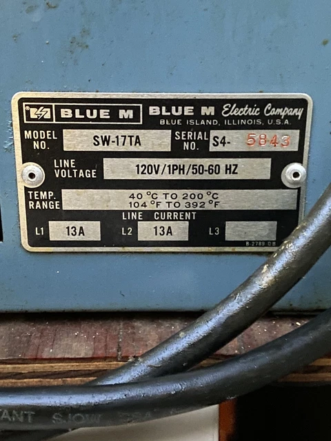 Blue M Sw-17Ta-1 Single Wall Gravity Convection Laboratory Oven % (288280)