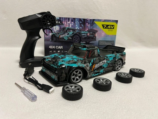 Joellfuner Coche Teledirigido Drift, 1:14 4WD Drift RC Car, 25km/h Coche de Carreras Teledirigido con Spray de Niebla y Luces LED, 2.4GHz Radiocontrol Coche de Juguete para Niños de 8 Años (Azul Joellfuner Coche Teledirigido Drift, 1:14 4WD Drift RC Car, 25km/h Coche de Carreras Teledirigido con Spray de Niebla y Luces LED, 2.4GHz Radiocontrol Coche de Juguete para Niños de 8 Años (Azul