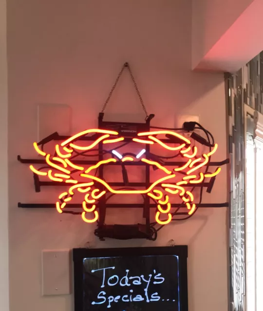 Crab Seafood Restaurant Open 17"x14" Neon Light Sign Lamp Decor Beer Bar Open