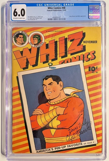 Whiz Comics 48 CGC 6.0 Golden Age 1943 SHAZAM ! Captain Marvel ! Fawcett ! DC