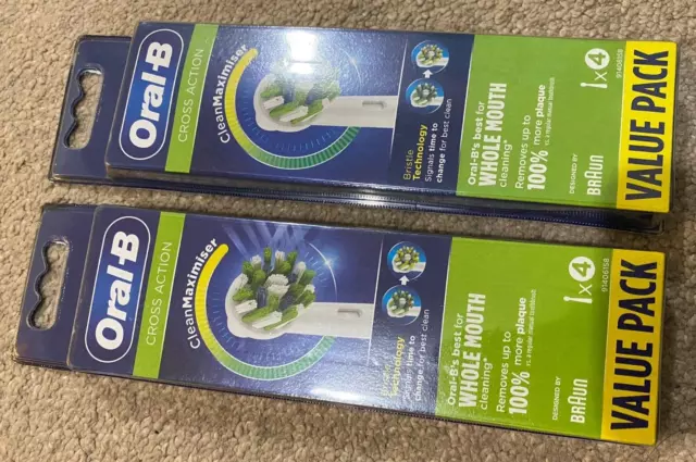 Paquete De 8 Cabezales De Cepillo De Acción Cruzada Oral-B - Totalmente Nuevos Sellados