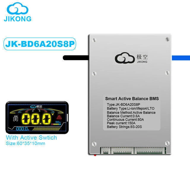 8S-22S 90A-500A Li-ion LiFePo4 LTO ANT Smart BMS w/Active balance Bulid