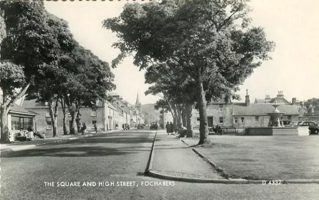 Real Photographic Postcard Square And High Street Fochabers Morayshire, Scotland