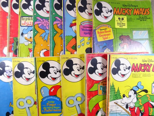 Micky Maus Comic 35 Hefte aus 1975 und 1979 teilweise mit Beilage Sammler (8200)