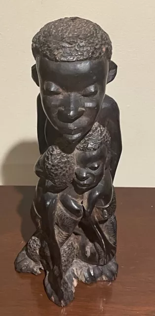 Makonde Tribe Tanzania Carved Figurine / Mother/Family Tree of Life / Ebony Wood