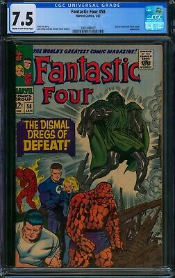 Fantastic Four #58 🌟 CGC 7.5 🌟 DOCTOR DOOM + Silver Surfer App! Dr Marvel 1967