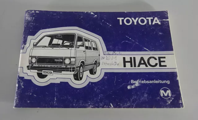 Operating instructions / manual Toyota Hiace type H50 / H60 / H70 stand 1983