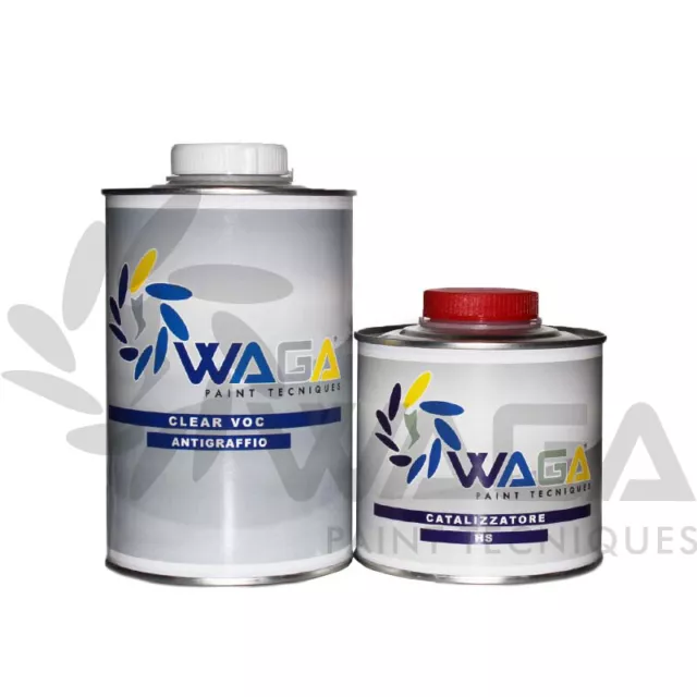 Waga Vernice Antigraffio Trasparente Lucida 2K 1L + Cat. 500ml Auto & Moto