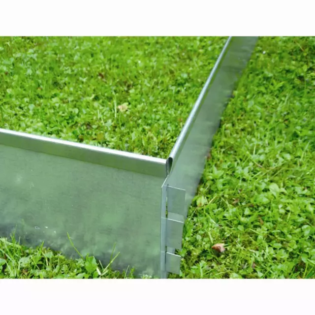 LUNA Rasenkante, 100x15 cm, aus Metallblech verzinkt in silber