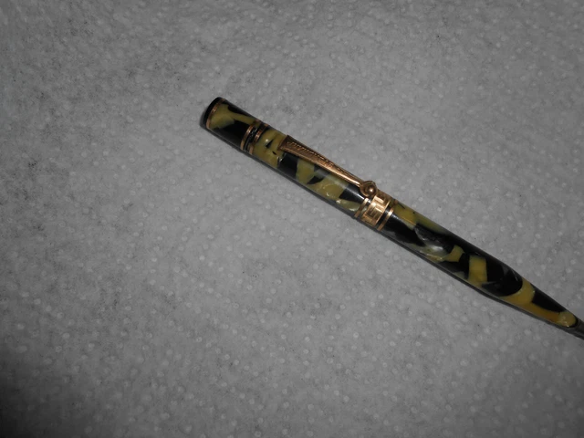 Oversize GREEK KEY- Art Deco WAHL EVERSHARP  PENCIL - ROLLER CLIP