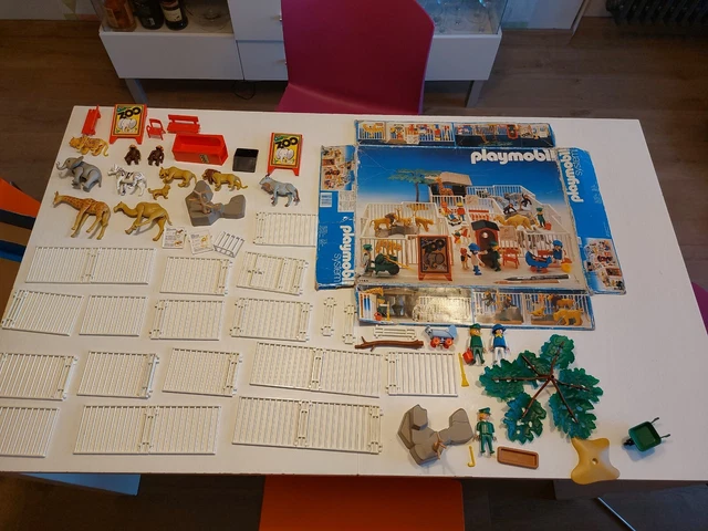 PLAYMOBIL vintage city zoo rhinocéros soigneur brouette set 3516 de