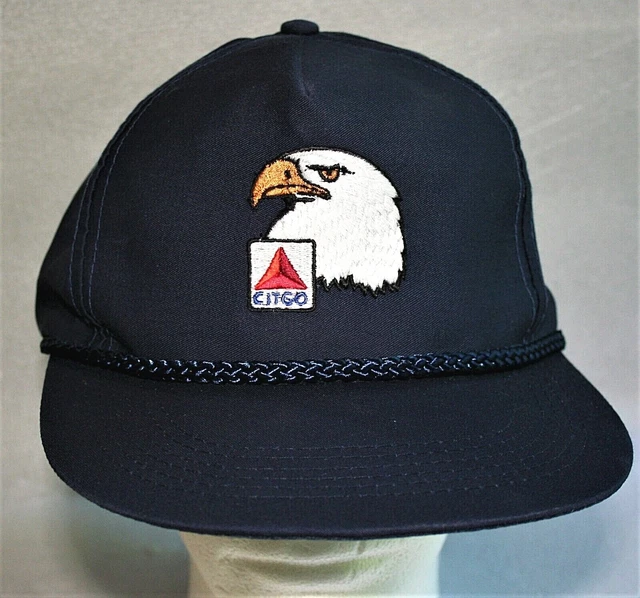 1980S CITGO RACING Oil Gas Station Bald Eagle Captains Baseball Hat Cap