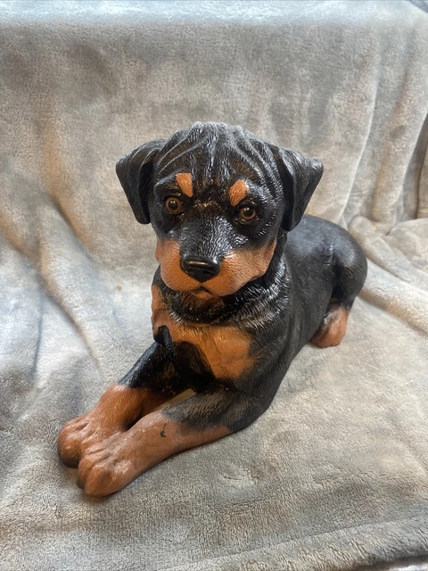 Sitting Rottweiler Dog Statue 9" Homco 1992