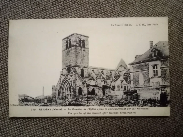 Cpa Revigny Quartier De L Église Après Le Bombardement