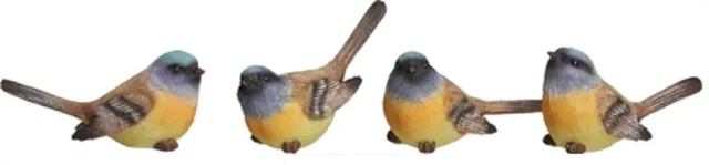 Set of 4 Story Book Bird Figurines--Each has a Slightly Different Pose