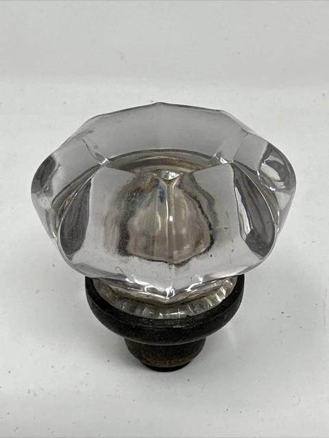 Vintage Purple Amethyst Colored Crystal Glass 8-Point Door Knob