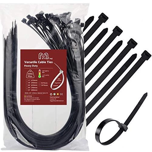 Zip Ties Heavy Duty 200 Lb 18 Inch Extra Long Cable Ties Black Zip Tie Wide Pla