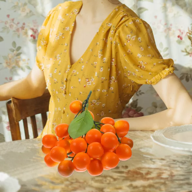 Rama Naranja Kumquat Artificial - Decoración Realista para Navidad y Cocina-DY