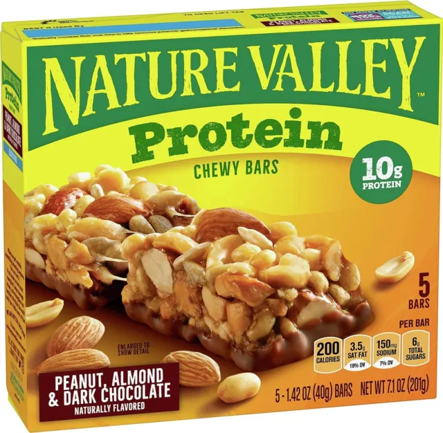 Barras de granola de proteína Nature Valley, almendra de maní chocolate oscuro envío gratuito