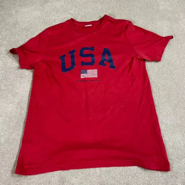 Russell Athletic T Shirt Adult Mens Size Medium M Red Crew Neck Casual USA