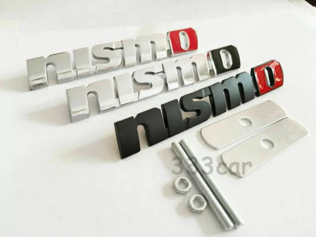 NEW 3D Metal NISMO Grill Badge Front Emblem Grilles Black or Silver fit ALL CARS