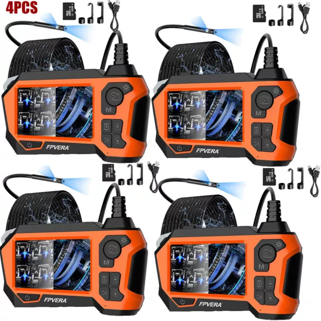4x 1080P Pipe Inspection Camera HD Endoscope Video Sewer Drain Cleaner Dual Lens