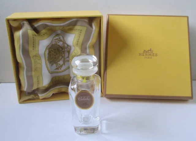 Très Rare CALECHE HERMES Coffret Flacon Parfum 15ml VIDE + Coussin/Très Bon Etat