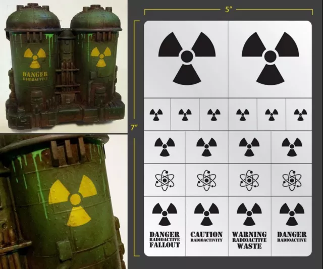 Radioactive Airbrush Stencil Terrain Vehicle Schablonen Maskierung Gestaltung