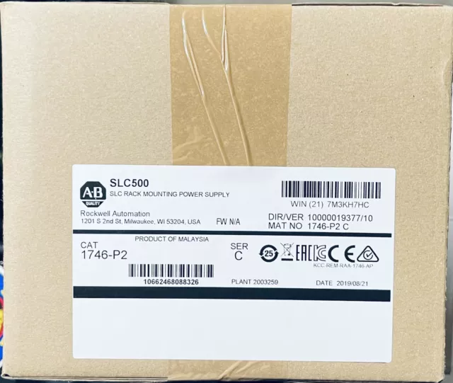 New Factory Sealed AB 1746-P2 SER C SLC 500 Chassis Power Supply PLC 1746P2