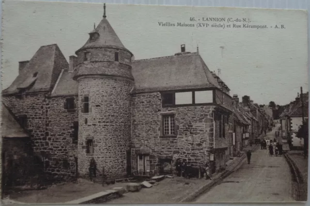 Lannion 22 CPA Old Houses And Street Kérampont Good Condition 1930