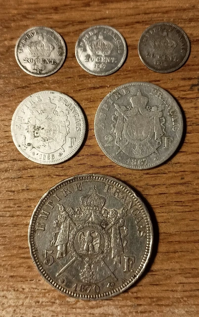 Lot Monnaies Argent Napoléon III