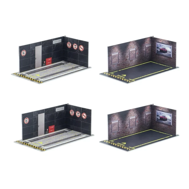 6PIECES 1/24 SCALE Display Miniature Parking Lot Layout for Diecast Car ...