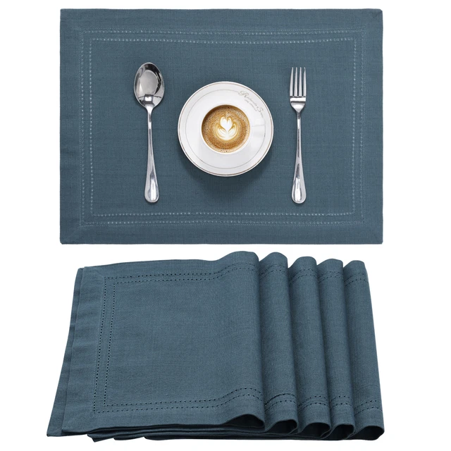 Lot De 4 Sets De Table En Coton Côtelé Pour Intérieur Et Extérieur Pour