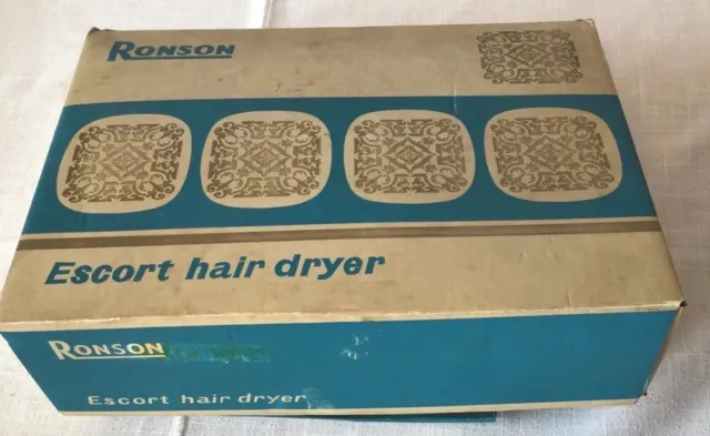 Ronson Escort Hair Dryer 1960s Boxed Safety Tested Working Order Preowned (INPW)