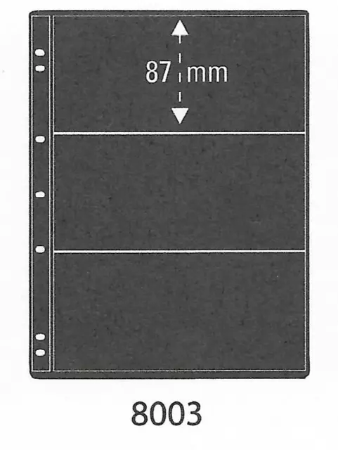 PRINZ ProFil 3 STRIP BLACK STAMP ALBUM STOCK SHEETS Pack of 5 Ref No: 8003