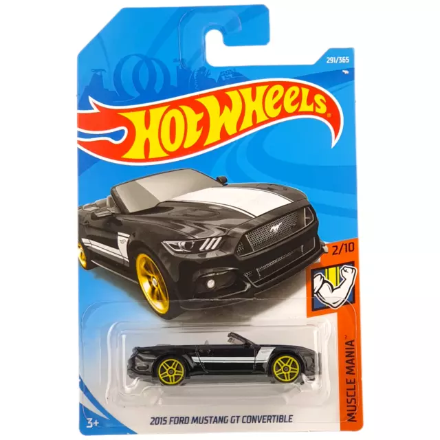 New Hot Wheels 2015 FORD MUSTANG GT CONVERTIBLE Muscle Mania Black 291/365 2017
