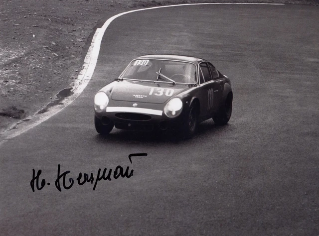 Signed Hans Herrmann Abarth 1300 Bialbero Nurburgring 500Km 1964 Forster Photo