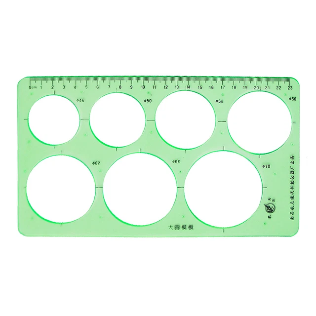 En plastique évider dessin de cercle apprenant la règle de modèle de mesure