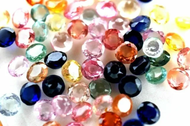CERTIFIED  8 mm Natural Mix Color Sapphire 10 Pcs Lot Round Cut Loose Gemstone