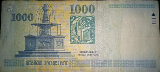 1000 Forint Hungary Pick #180b OLD ISSUE 1999 RARE 2