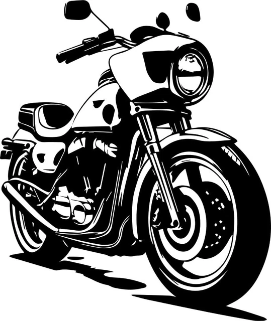 High-Quality SVG Motorcycle Clipart, Digital Vector Files for Logo, Design