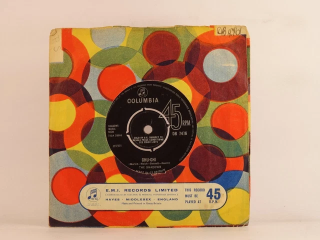 THE SHADOWS MARY ANNE/CHU CHI (111) 2 Track 7 " Single Company Sleeve COLUMBIA