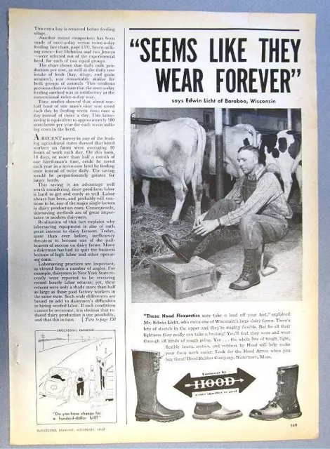 Original 1948 Hood Boots Ad Photo Endorsed by Edwin Licht of Baraboo Wisconsin