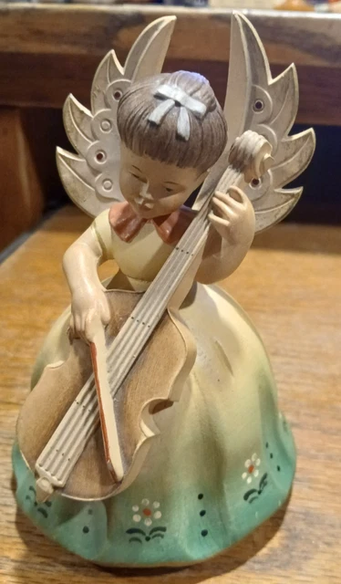 VINTAGE ANRI TORIART Reuge Music Box -Angel Playing Cello