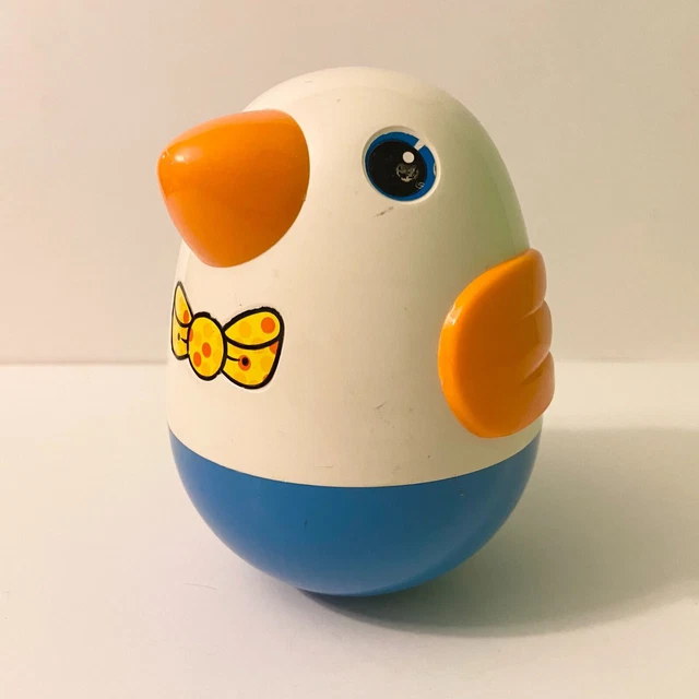 VINTAGE PLAYSKOOL ROLY Poly Penguin Musical Toy Bird Chime Wobble Bow ...