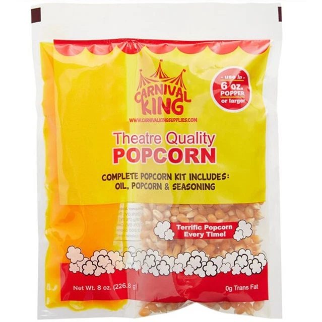 (36/Case) All-In-One Popcorn Kit for 6 oz Popper Non-GMO Gluten Free Made in USA