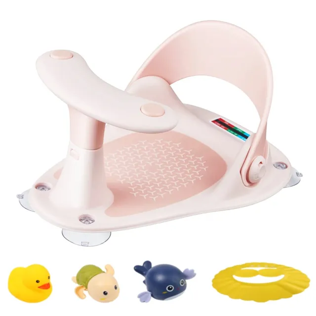 Baby Bath Seat for Babies 6 Months with 3 Bath Toys/Shower Cap